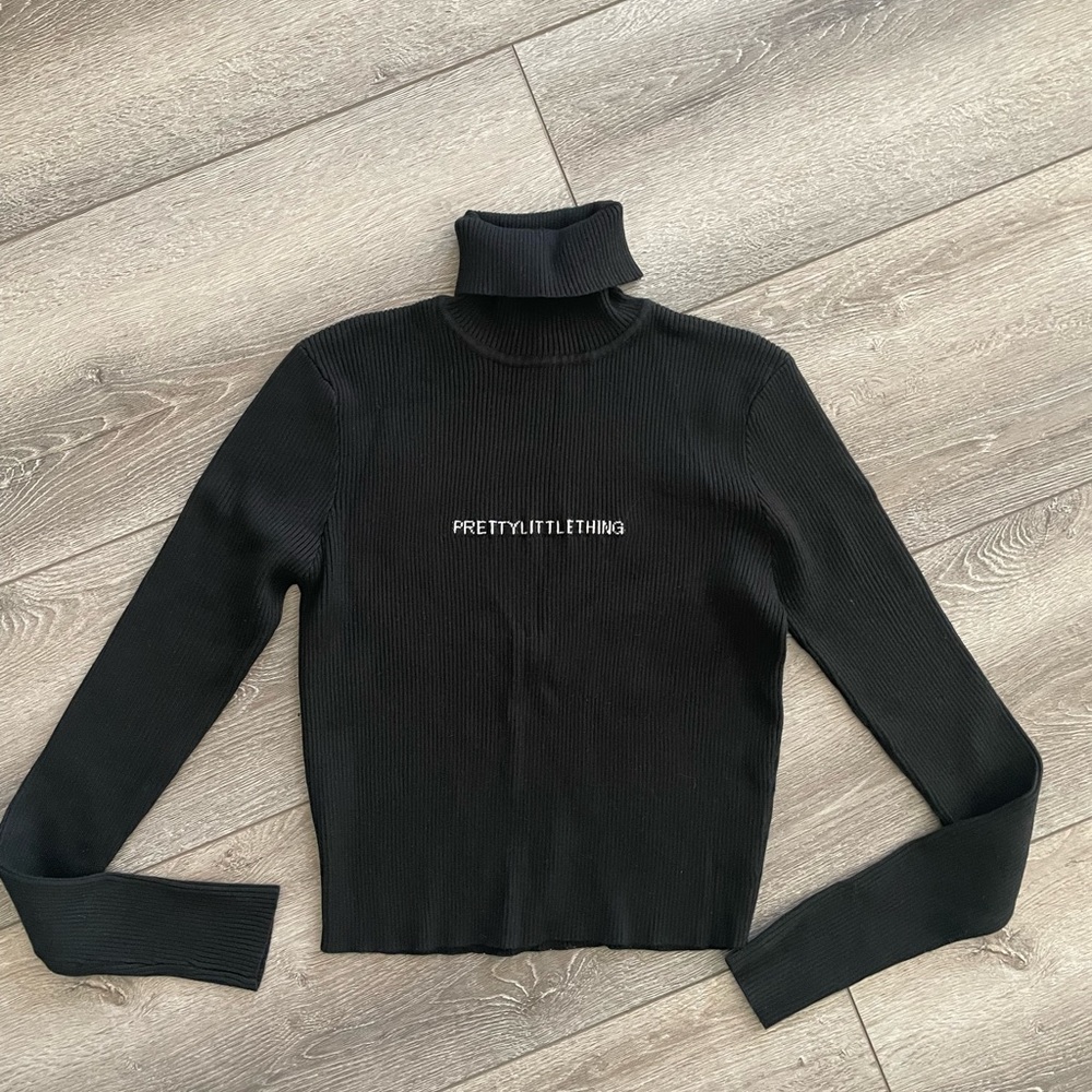 Pretty Little Thing black ribbed turtleneck